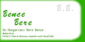 bence bere business card